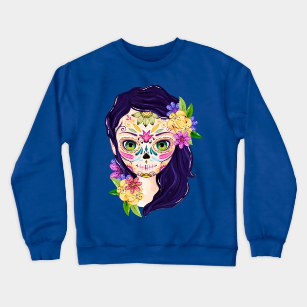 Dia De Muertos Crewneck Sweatshirt by Mako Design 